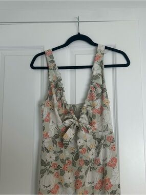 Abercrombie & Fitch Floral Midi Dress - Sage Green, Coral, White